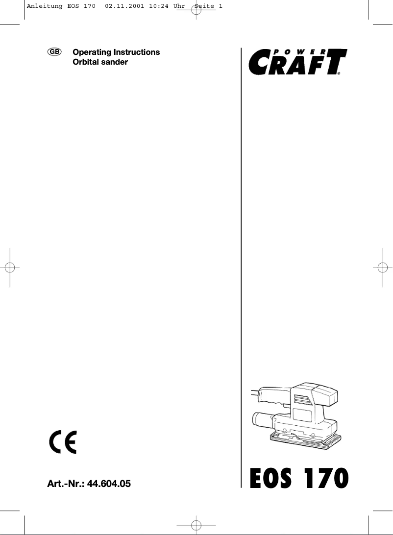 Page n°1 - Manuel utilisateur Power Craft EOS 170