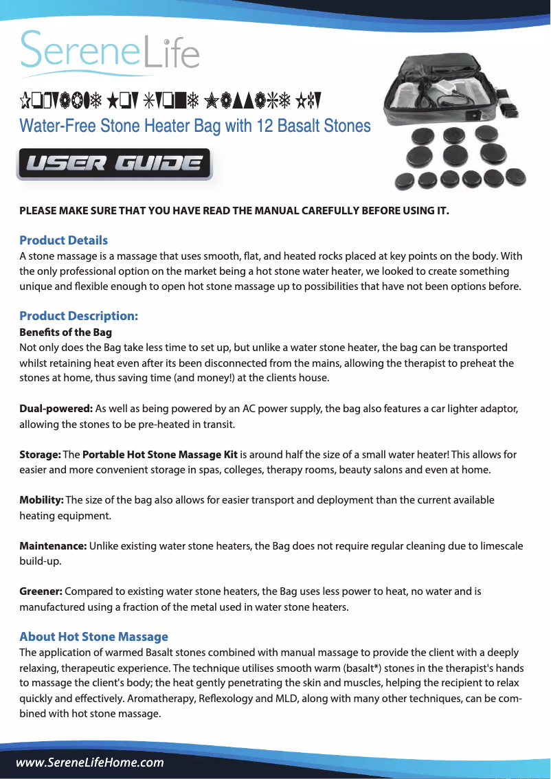 Page 1 de la notice Manuel utilisateur SereneLife PSLMSGST40BL