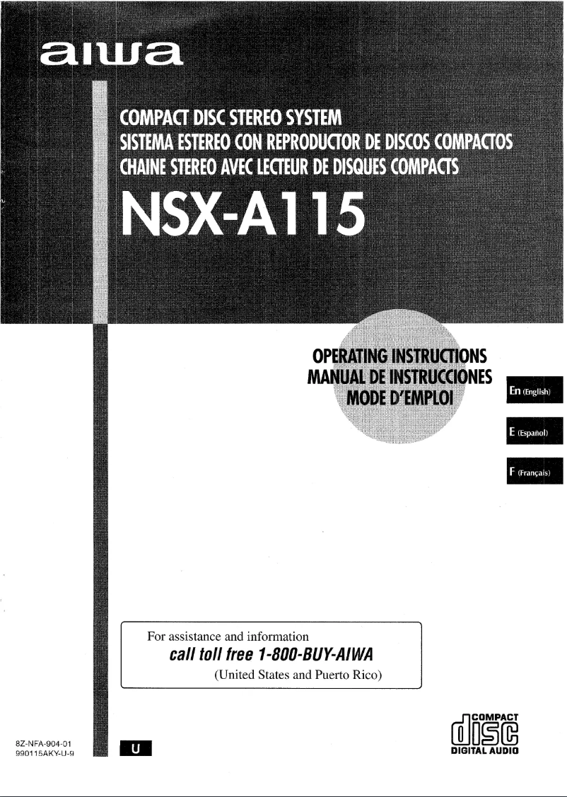Image de la première page du manuel de l'appareil NSX-A115