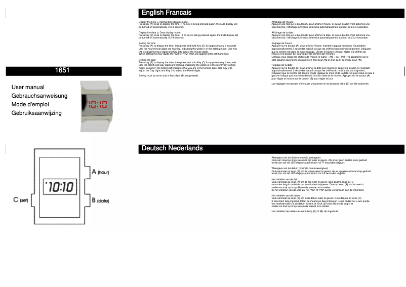 Page n°1 - Manuel utilisateur Davis 1651