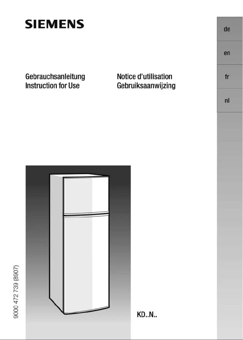 Page n°1 - Manuel utilisateur Siemens KD 32NA71