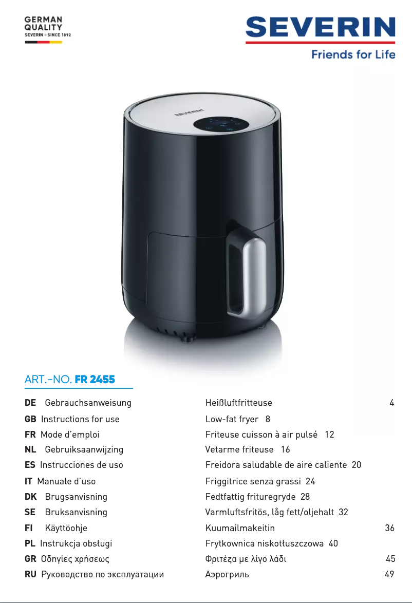 Image de la première page du manuel de l'appareil FR 2455