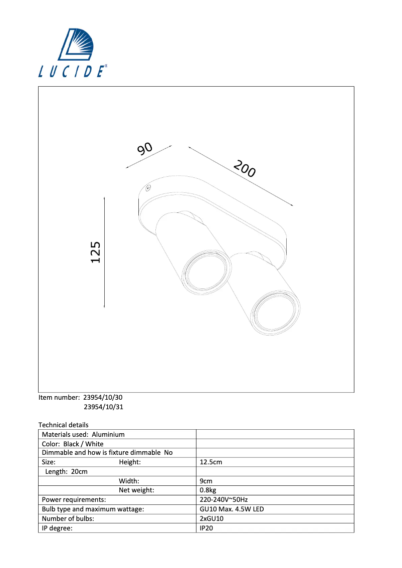 Image de la première page du manuel de l'appareil Xyrus 23954/10/31