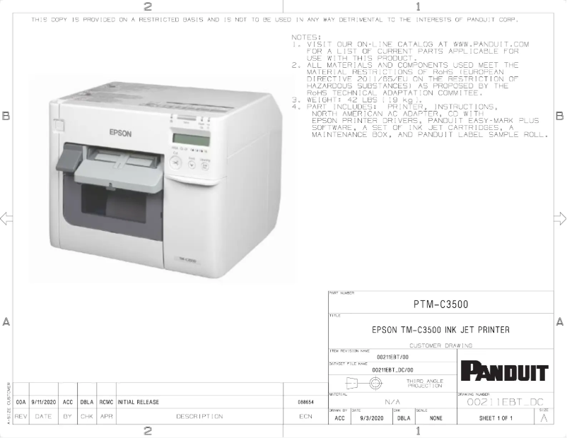 Image de la première page du manuel de l'appareil PTM-C3500