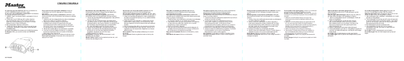 Page n°1 - Manuel utilisateur Master Lock 175EURDLH
