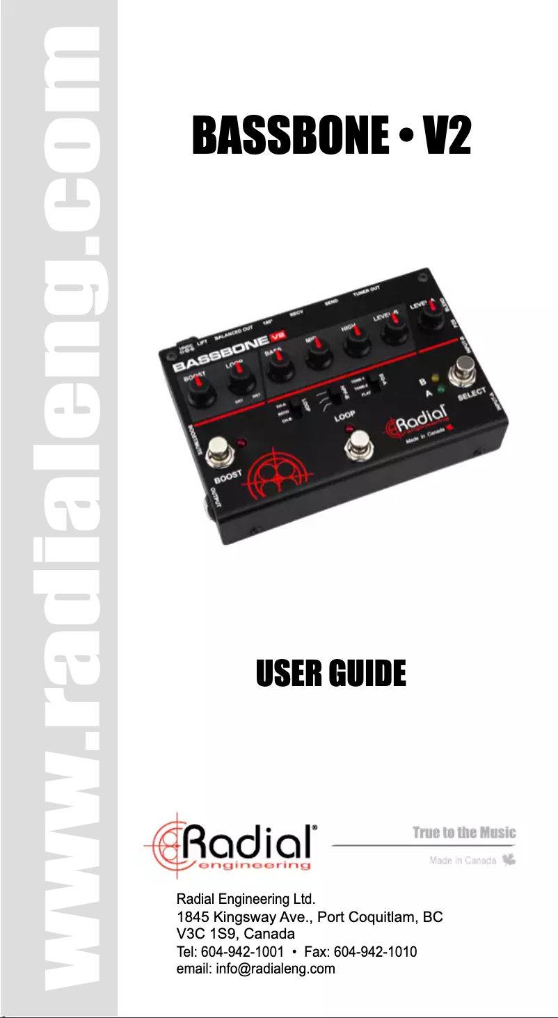 Image de la première page du manuel de l'appareil Bassbone V2