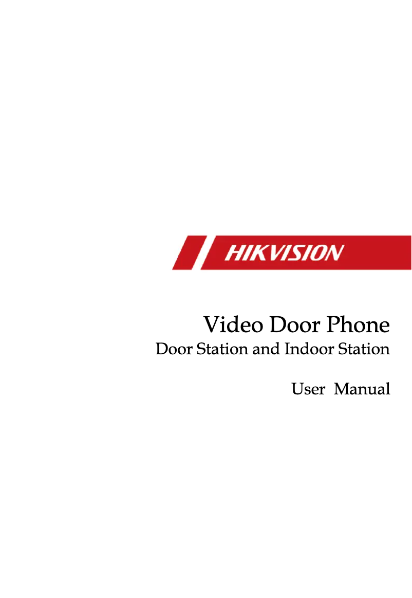 Page 1 de la notice Manuel utilisateur Hikvision DS-KIS202