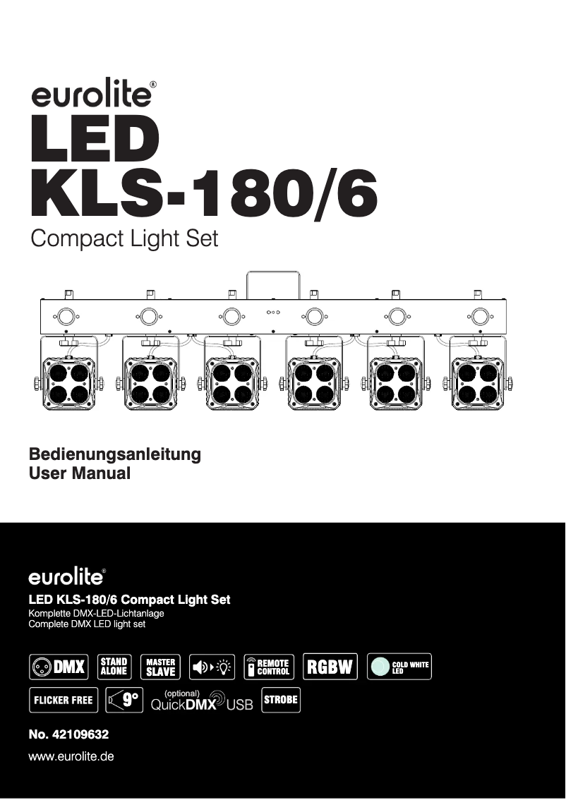 Page 1 de la notice Manuel utilisateur Eurolite AKKU KLS-180