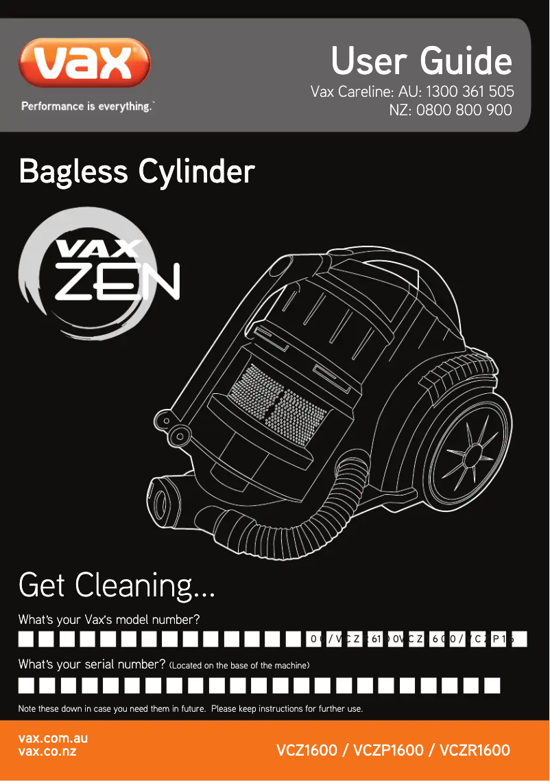 Page 1 de la notice Manuel utilisateur Vax Mach Zen Pet VCZP1600