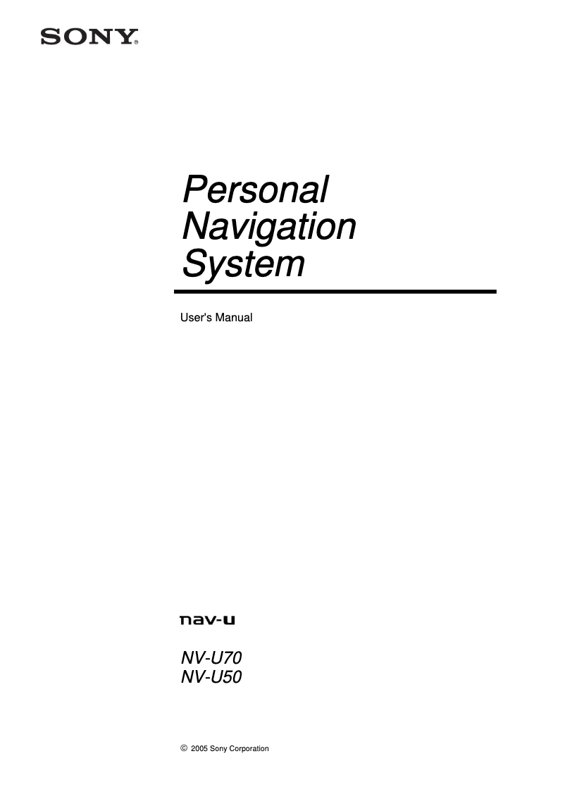 Image de la première page du manuel de l'appareil NV-U70