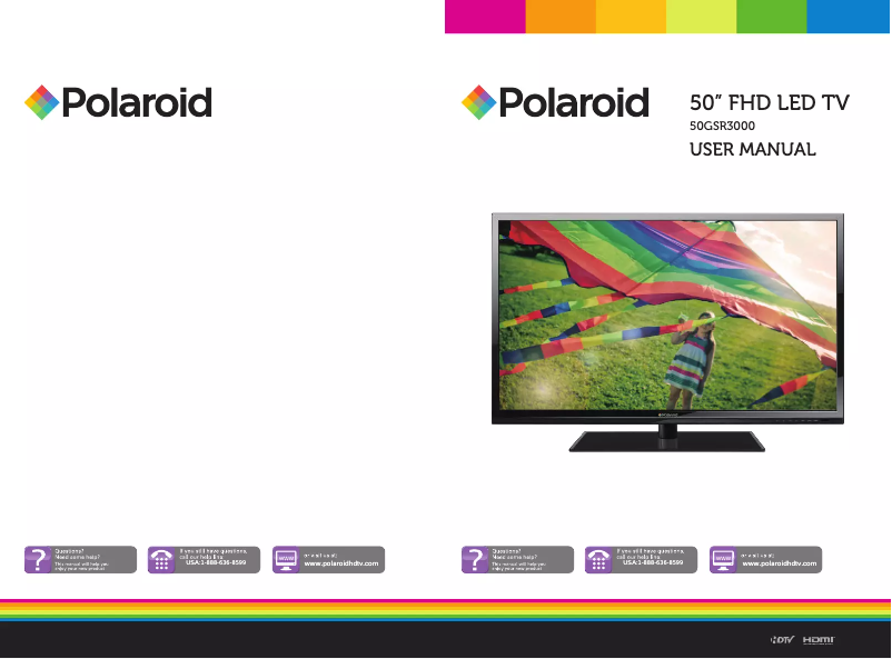 Page 1 de la notice Manuel utilisateur Polaroid 50GSR3000