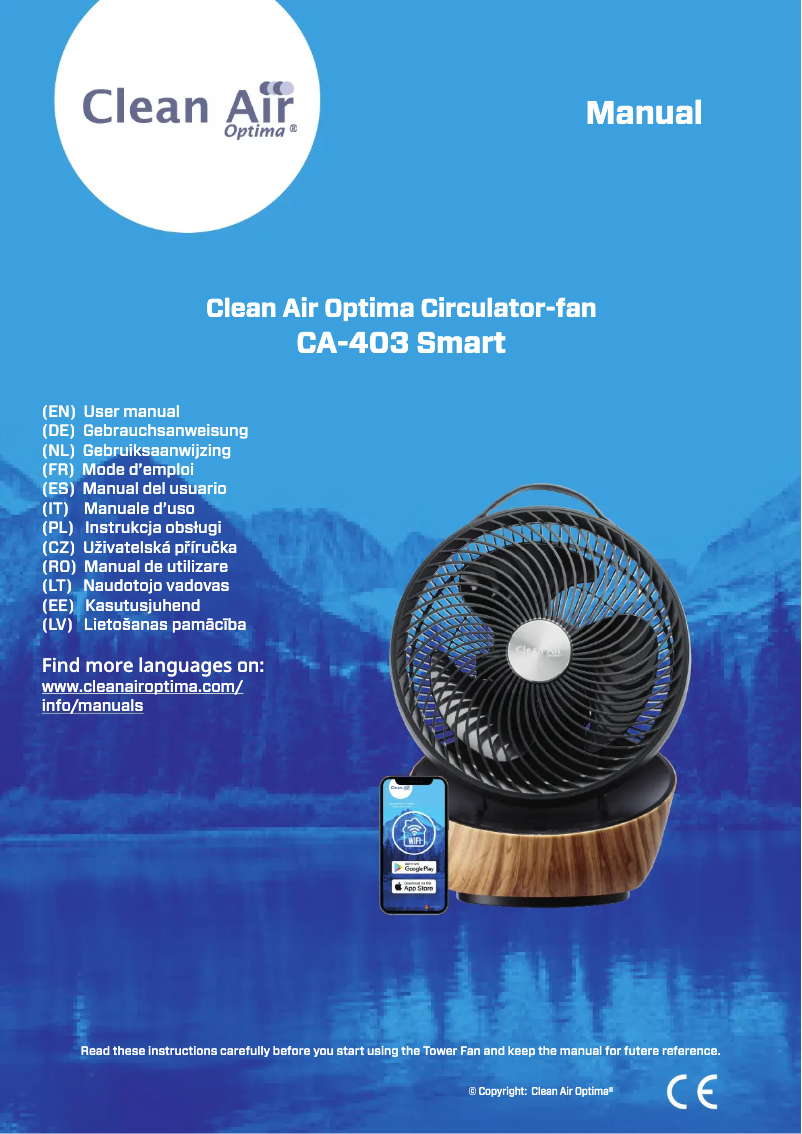 Page 1 de la notice Manuel utilisateur Clean Air Optima CA-403 Smart