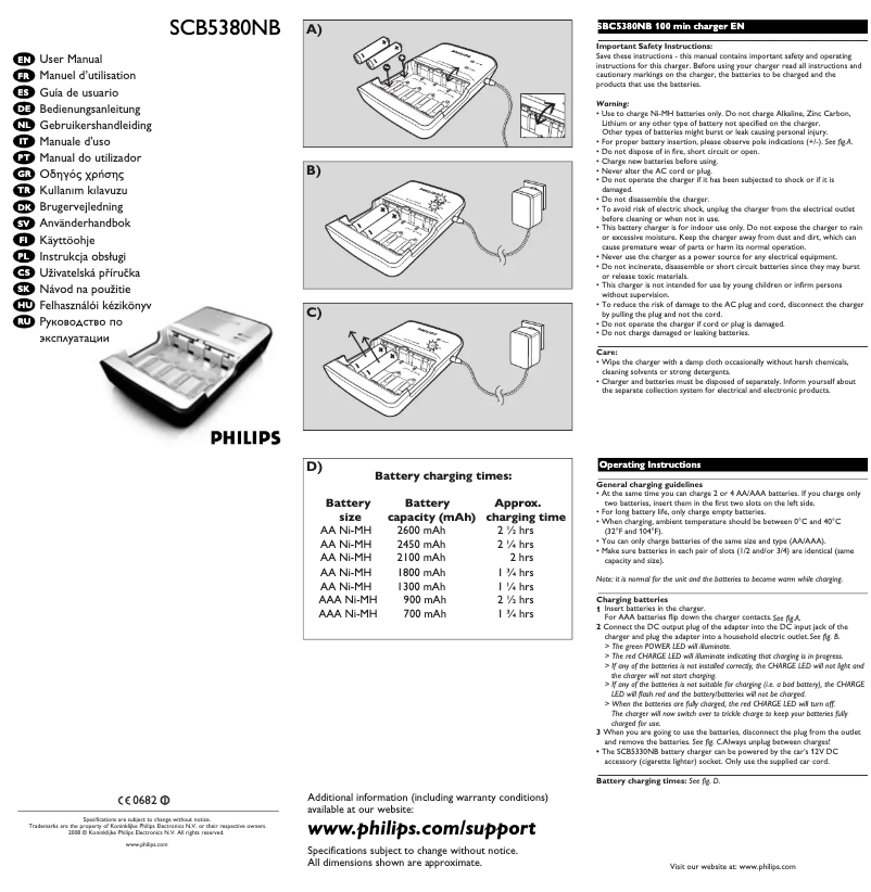 Page n°1 - Manuel utilisateur Philips MultiLife SCB5380NB