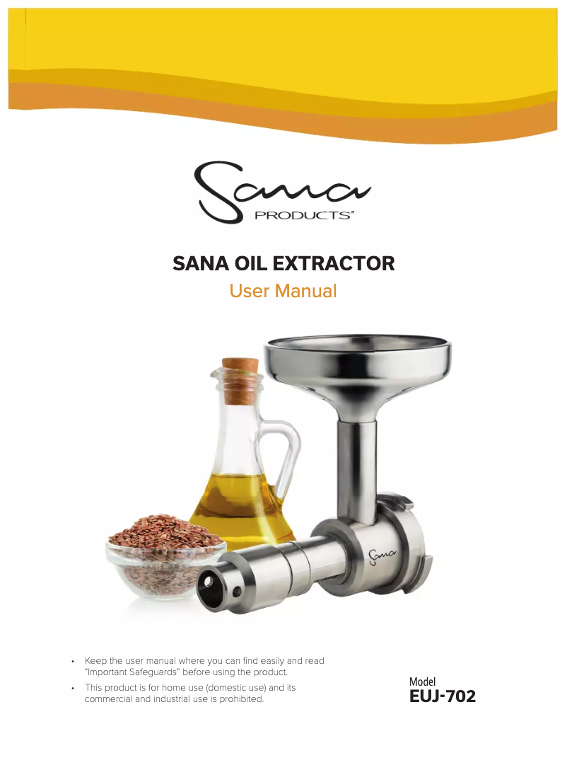 Page n°1 - Manuel utilisateur Sana EUJ-702