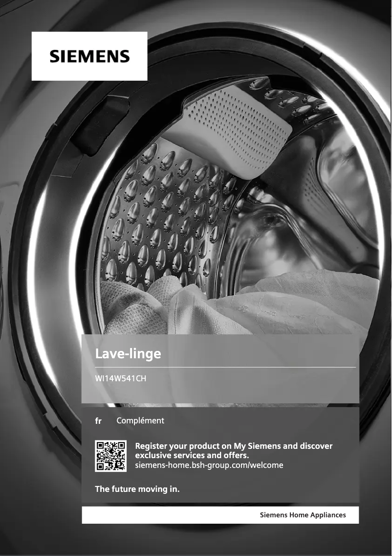 Page 1 de la notice Manuel utilisateur Siemens iQ700 WI14W541CH