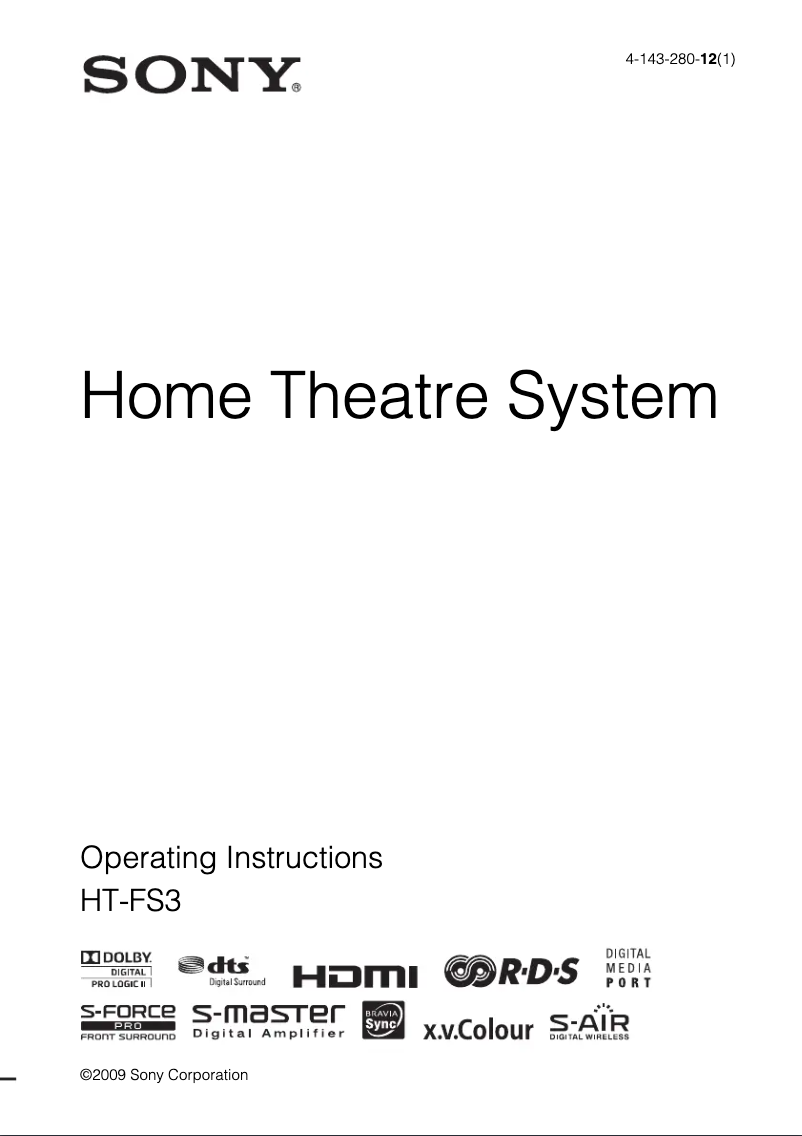 Page 1 de la notice Manuel utilisateur Sony BDV-360FS