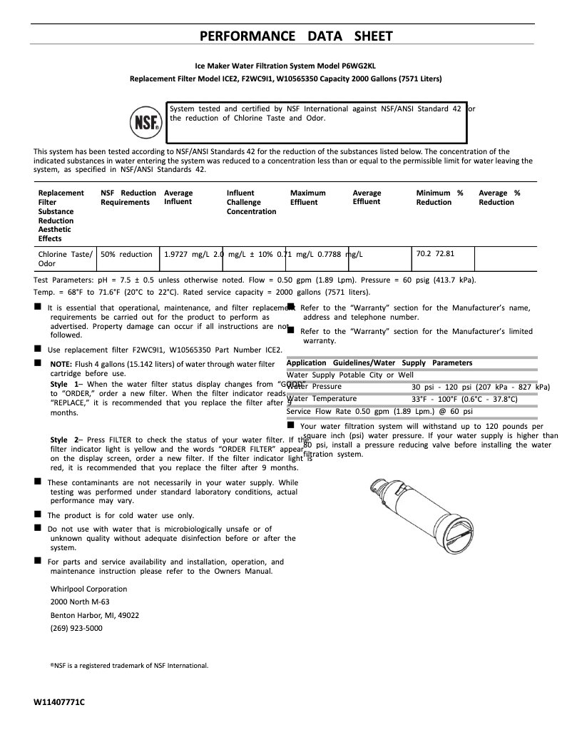 Page 1 de la notice Fiche technique JennAir JUIFN15HX