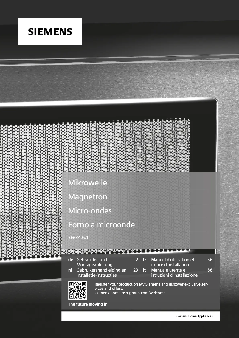 Page n°1 - Guide d'installation Siemens BE634LGS1