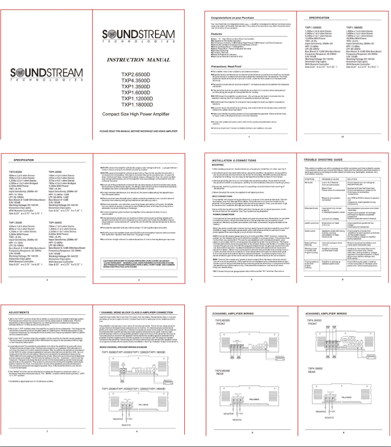 Image de la première page du manuel de l'appareil TXP4.3500D