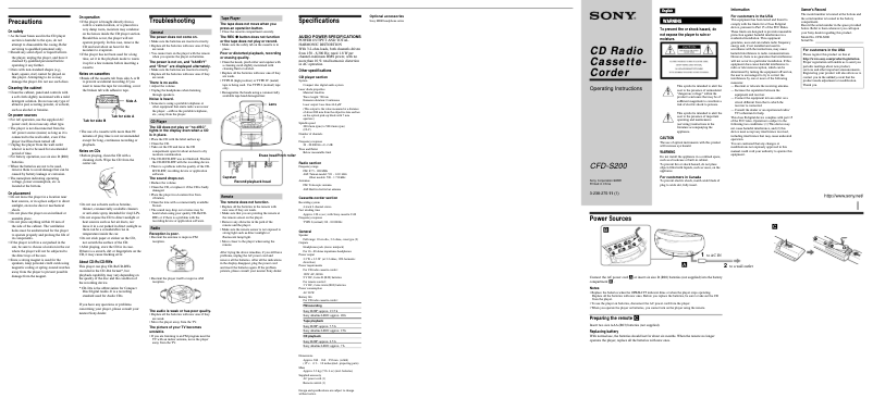 Página 1 del manual Manual de usuario Sony CFD-S200