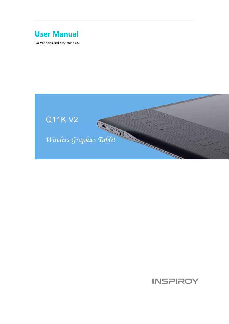 Page 1 de la notice Manuel utilisateur Huion Inspiroy Q11K V2