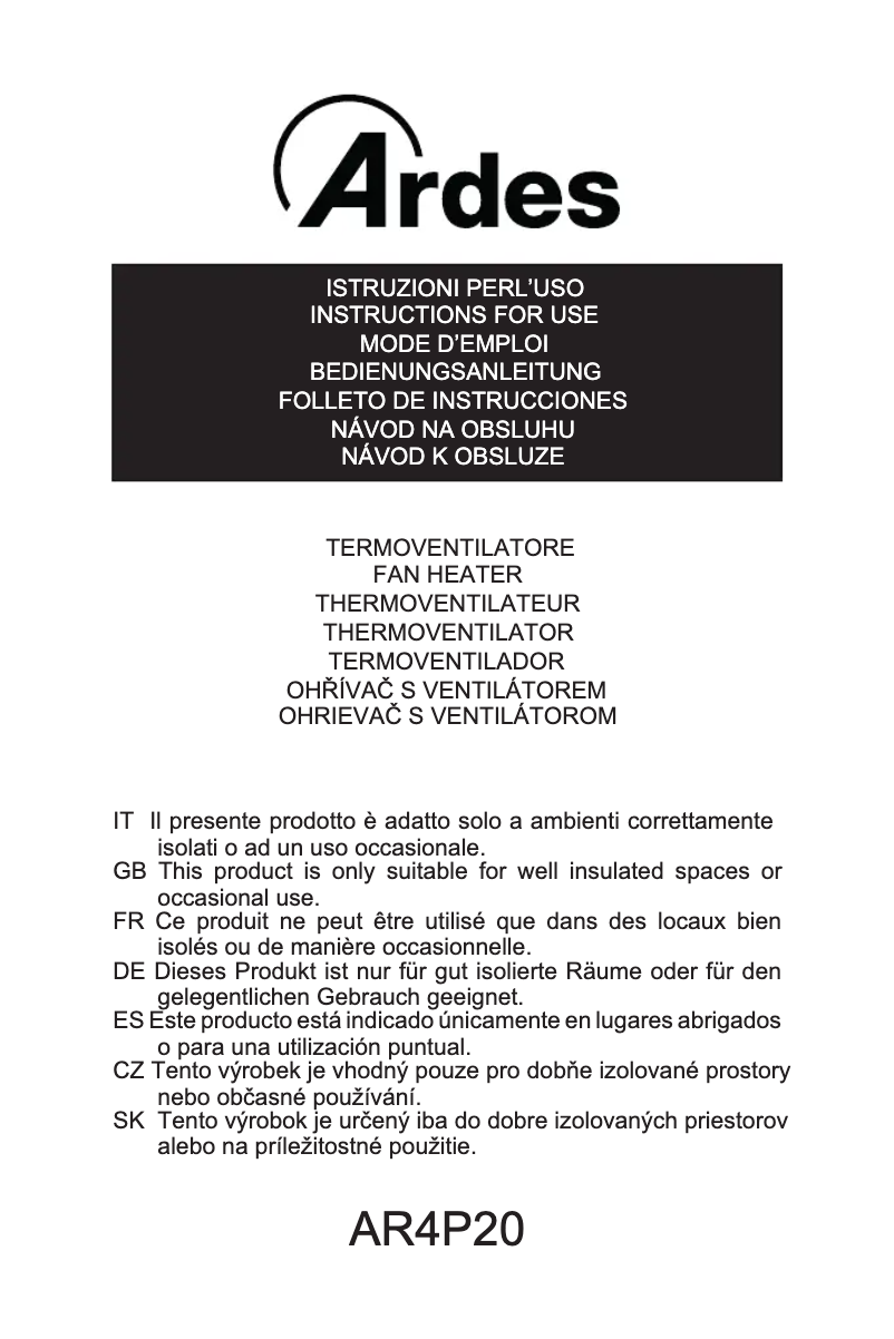 Página 1 del manual Manual de usuario Ardes AR4P20