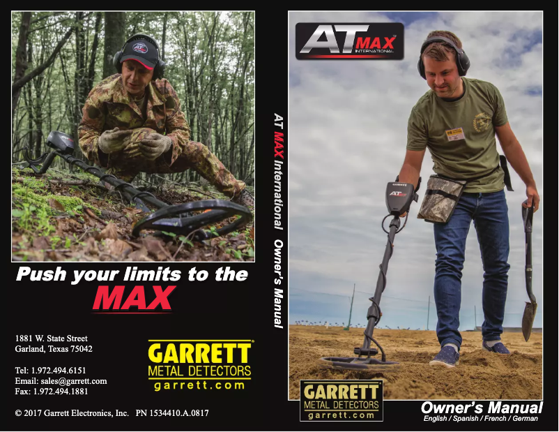 Page 1 de la notice Manuel utilisateur Garrett AT Max