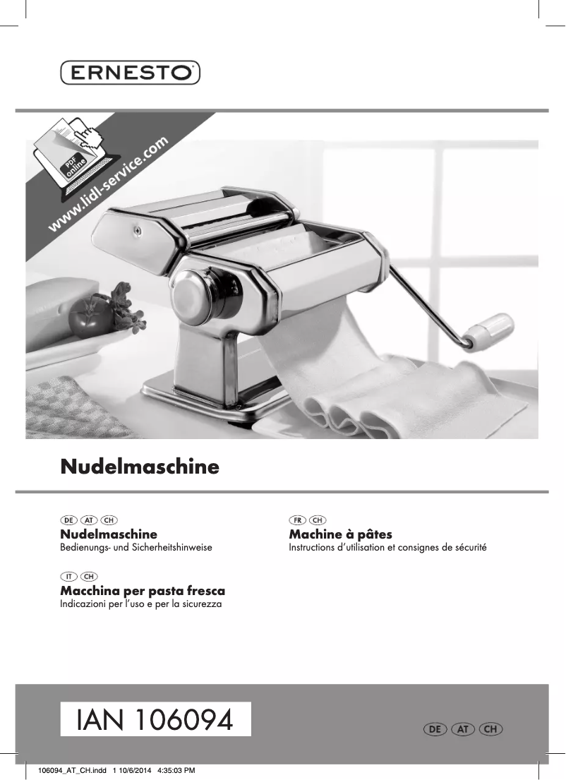 Image de la première page du manuel de l'appareil IAN 106094