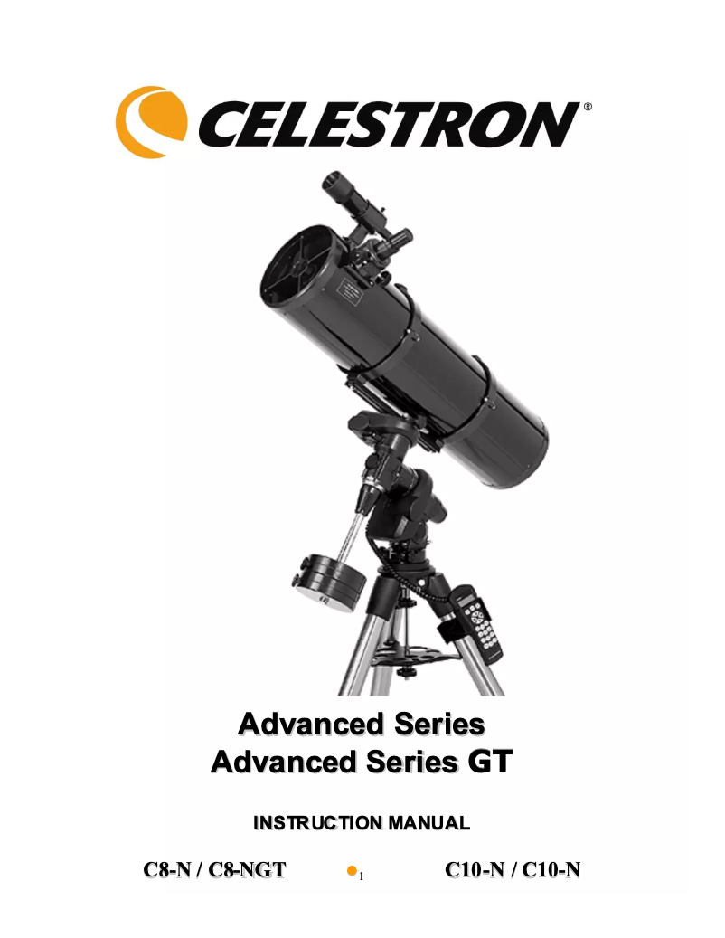 Page n°1 - Manuel utilisateur Celestron C10-NGT Computerized