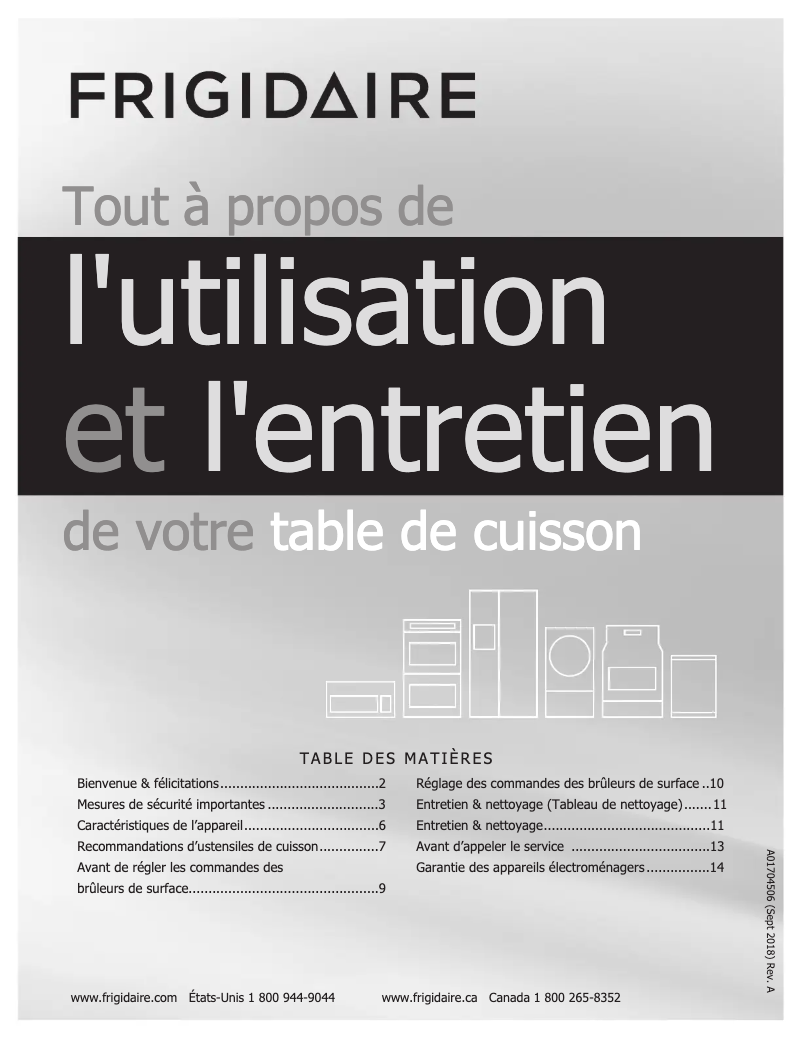Page n°1 - Manuel utilisateur Frigidaire FPGC3677RS