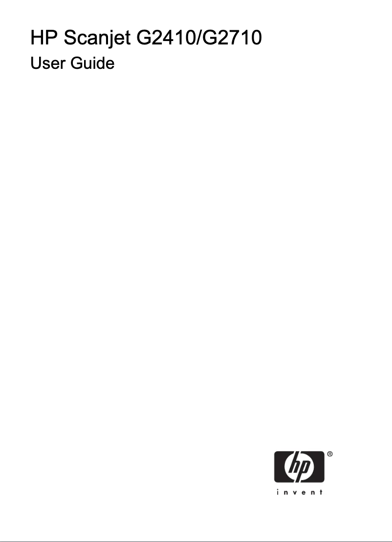 Page n°1 - Mode d'emploi HP Scanjet G2710