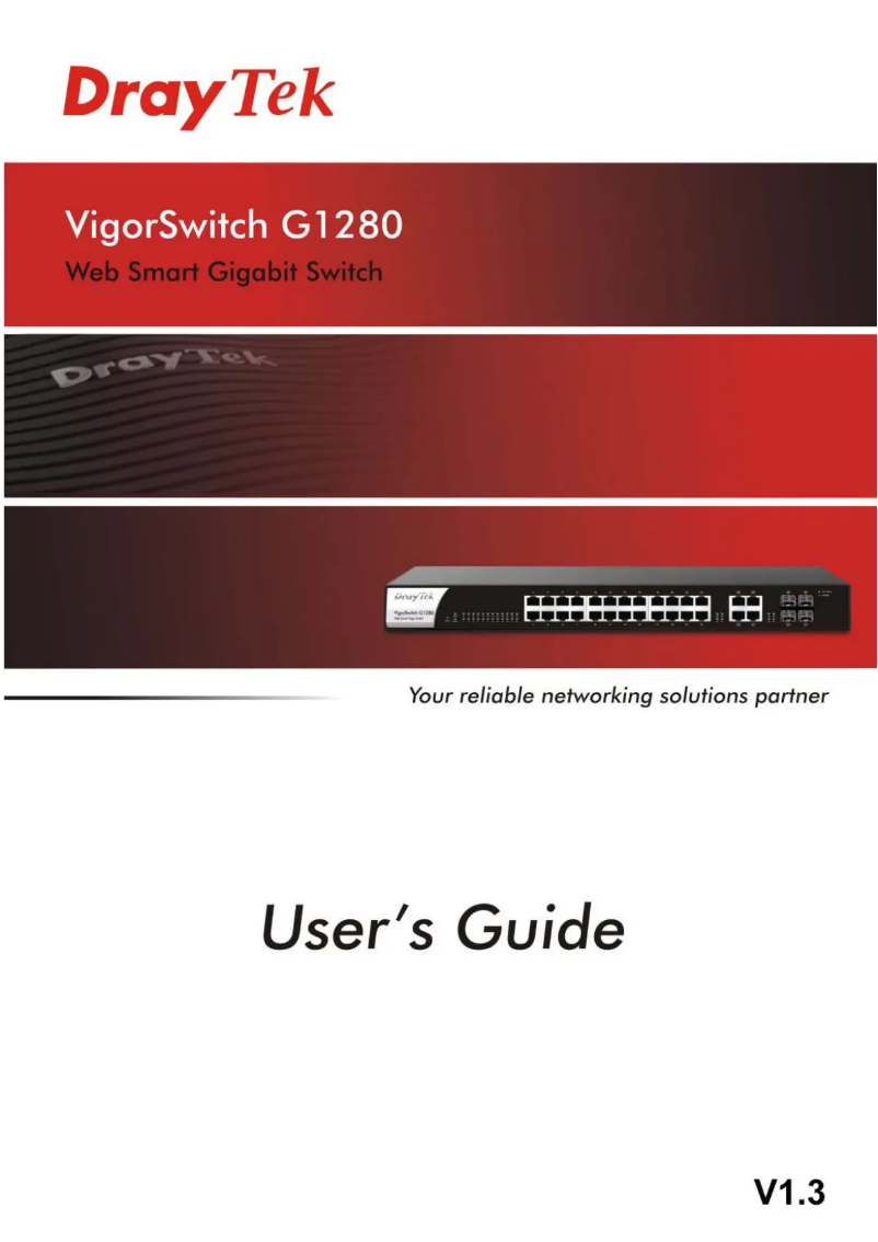 Image de la première page du manuel de l'appareil VigorSwitch G1280