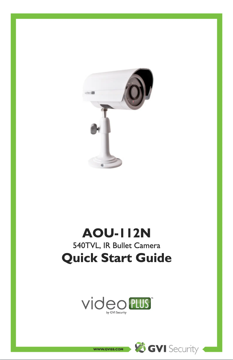 Page n°1 - Manuel utilisateur GVI Security videoPLUS AOU-112N