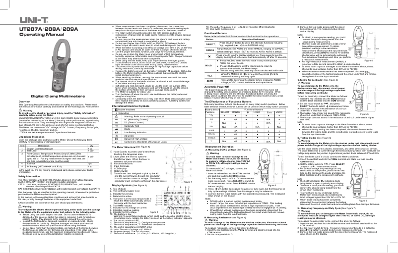Image de la première page du manuel de l'appareil UT208A