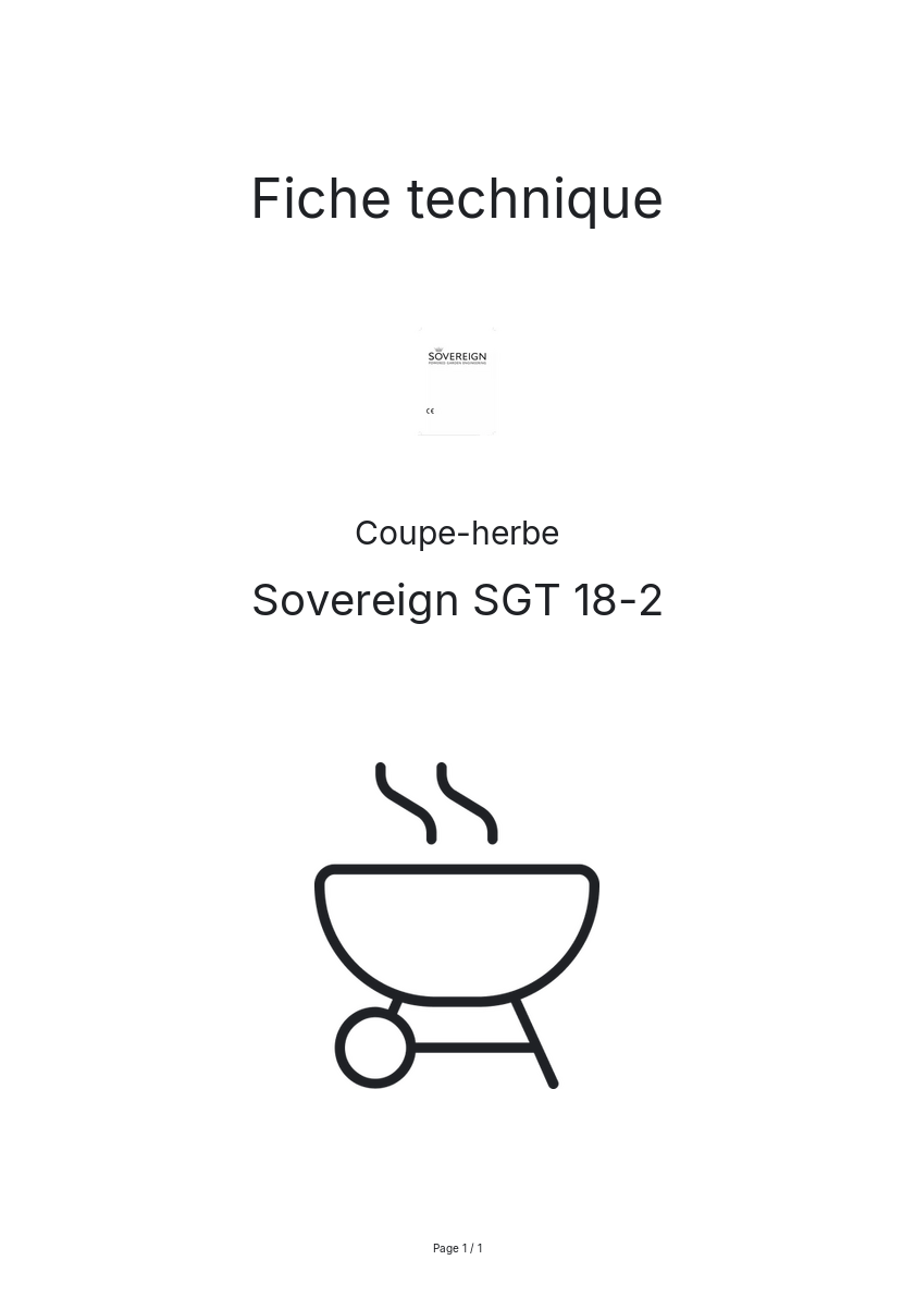 Page n°1 - Fiche technique Sovereign SGT 18-2
