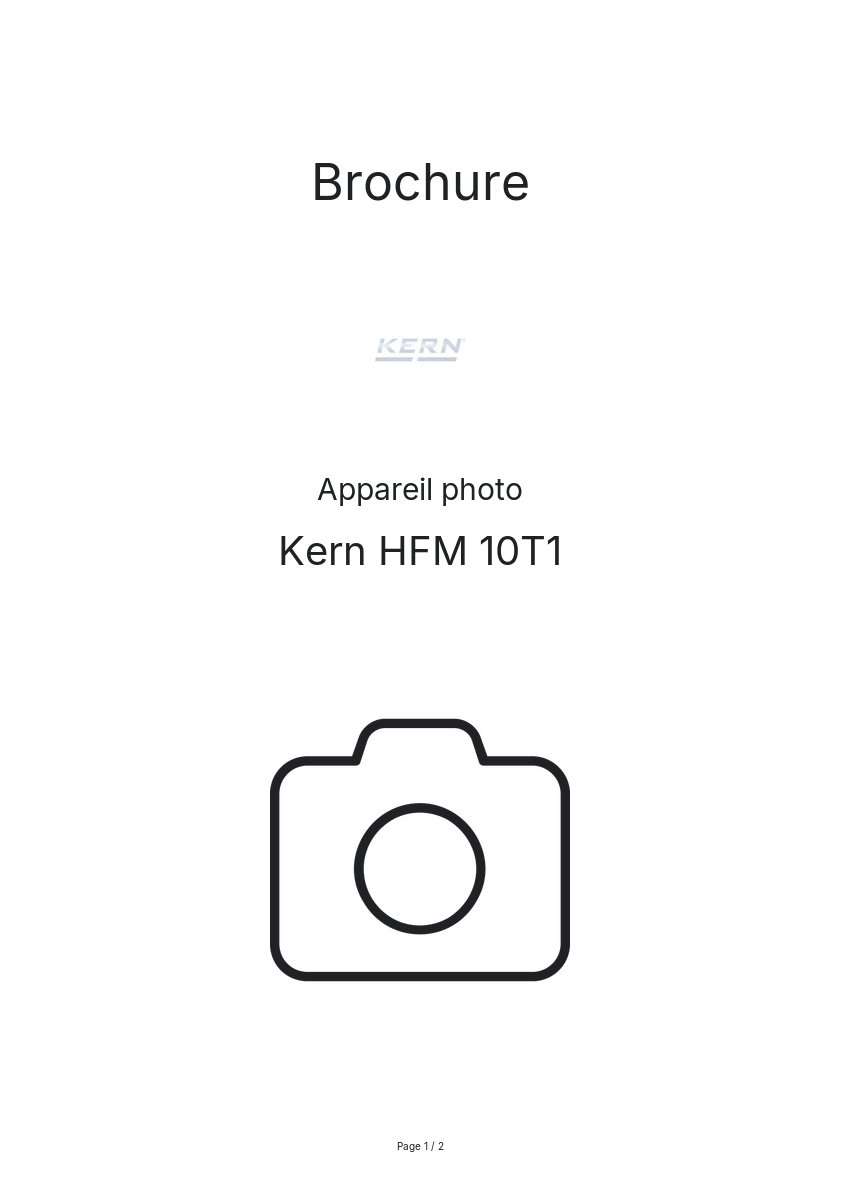 Page n°1 - Brochure Kern HFM 10T1