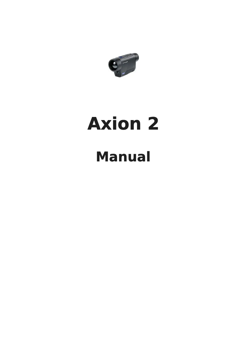 Image de la première page du manuel de l'appareil Axion 2