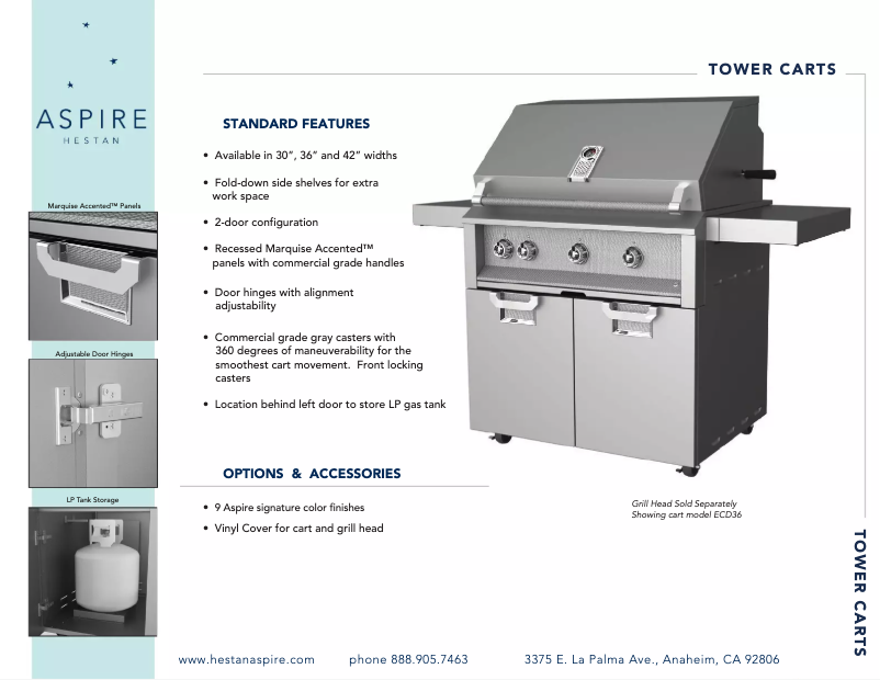 Page 1 de la notice Fiche technique Hestan Aspire 36