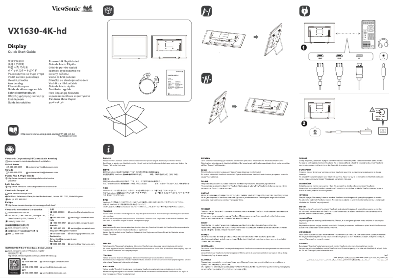 Page n°1 - Guide de démarrage rapide Viewsonic VX1630-4K-hd