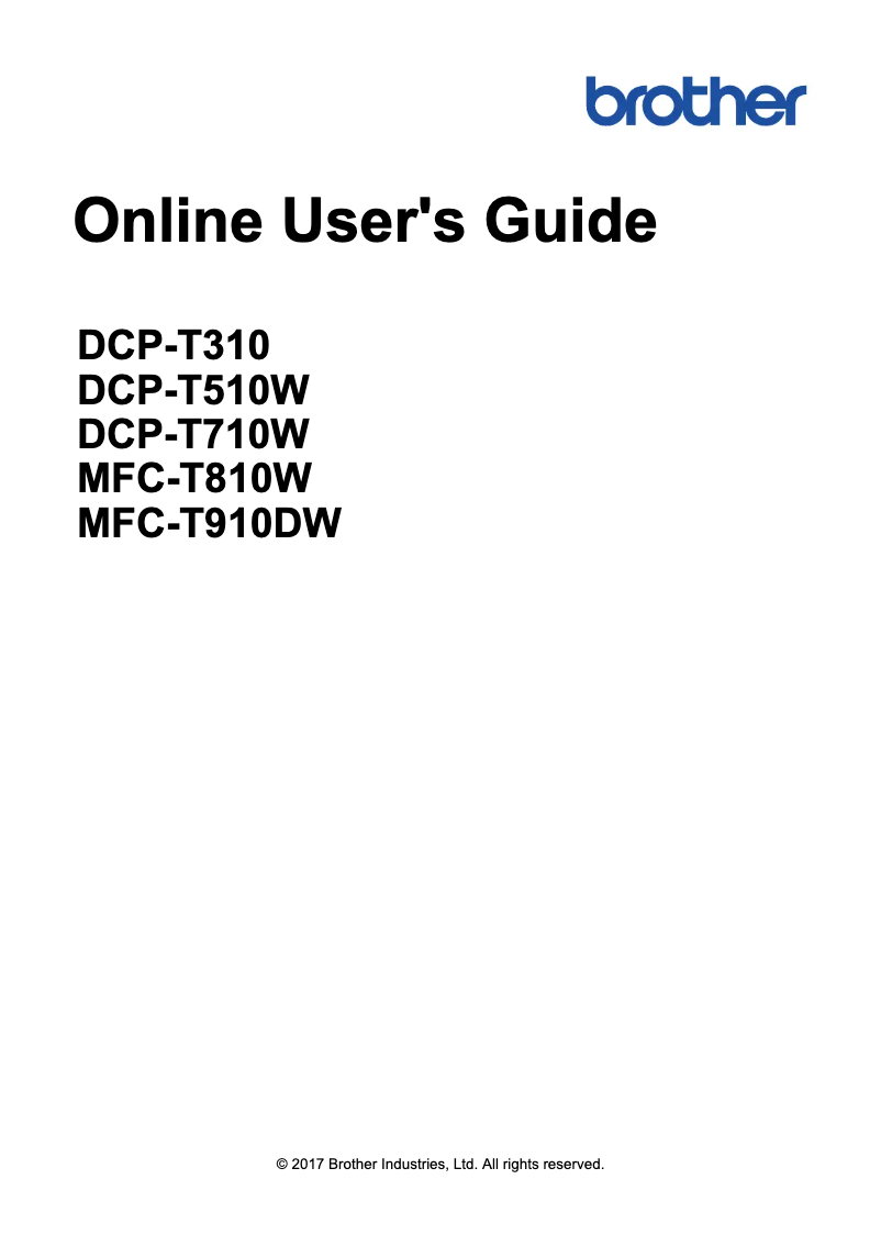 Page n°1 - Manuel utilisateur Brother MFC-T910DW