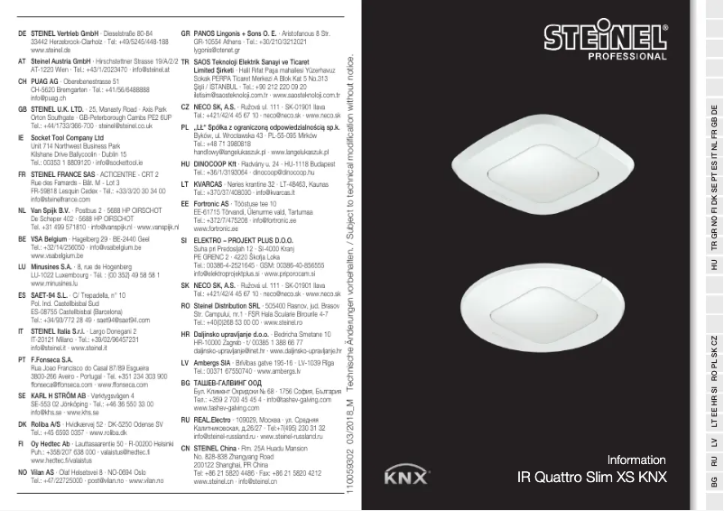 Página 1 del manual Manual de usuario Steinel IR Quattro Slim XS KNX