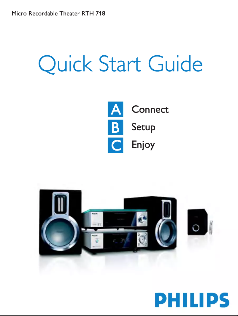 Page 1 de la notice Guide de démarrage rapide Philips RTH718