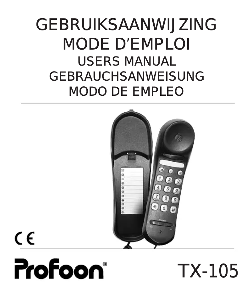Image de la première page du manuel de l'appareil TX-105