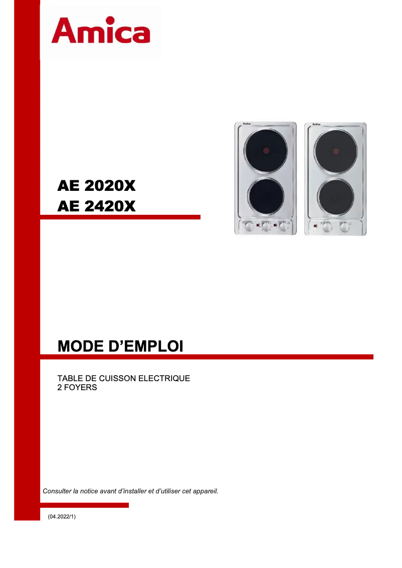 Page n°1 - Manuel utilisateur Amica AE2420X