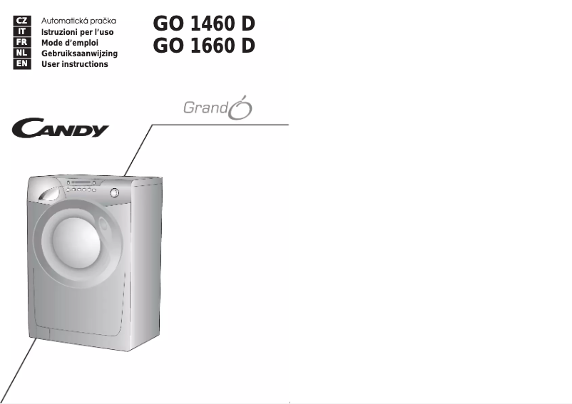 Page 1 de la notice Manuel utilisateur Candy GO 1660 d