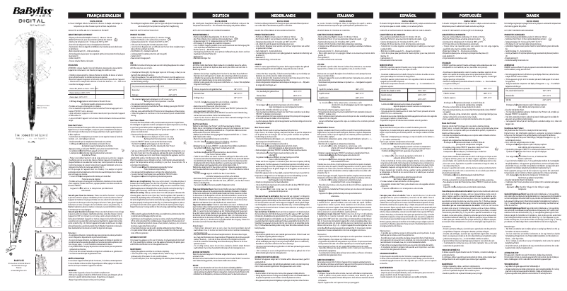 Page 1 de la notice Manuel utilisateur BaByliss Digital ST500E