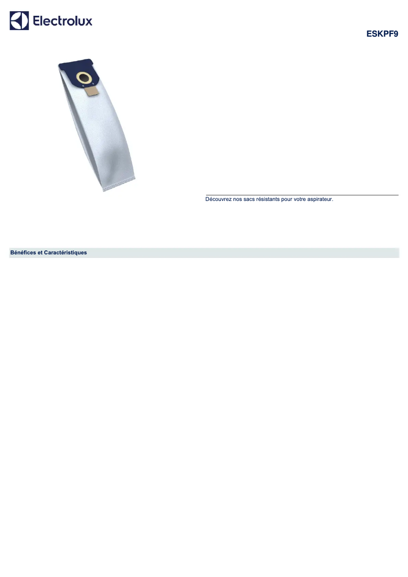 Image de la première page du manuel de l'appareil ESKPF9
