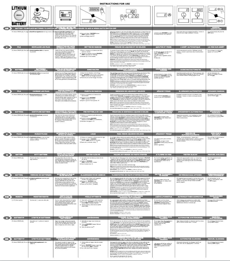 Page 1 de la notice Manuel utilisateur Salter SL2082-2