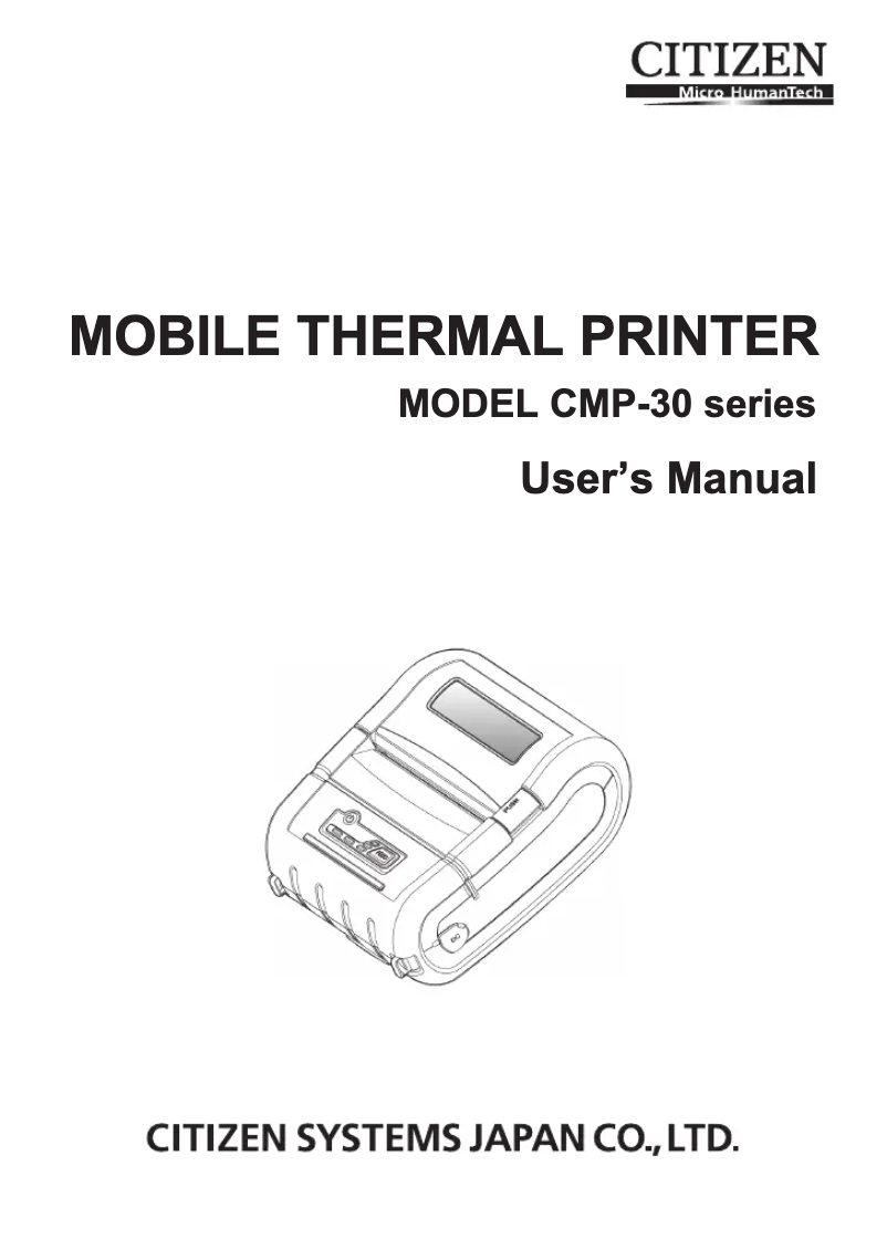 Page 1 de la notice Manuel utilisateur Citizen CMP-30