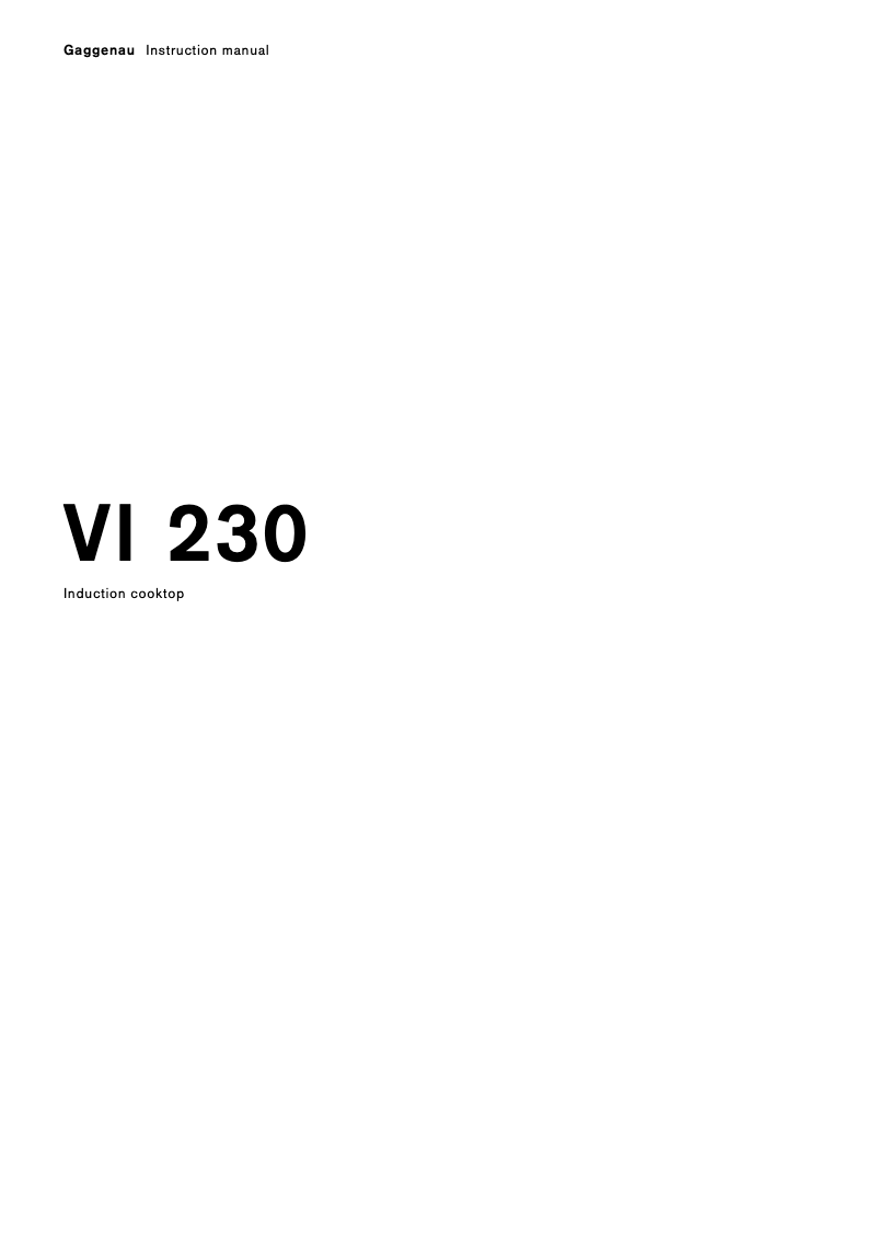 Image de la première page du manuel de l'appareil VI 230